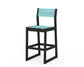 POLYWOOD EDGE Sling Bar Side Chair — Black / Dupioni Aquamarine Sling
