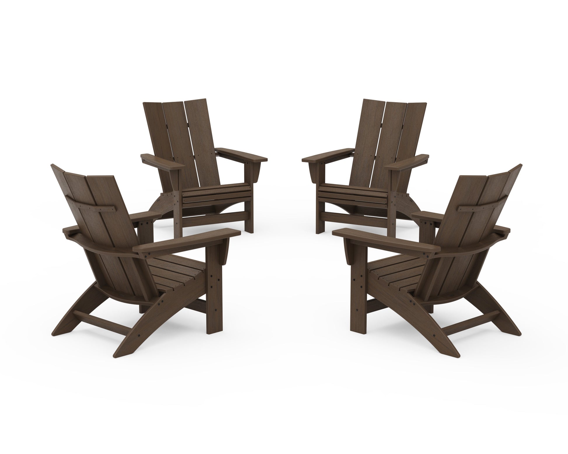 POLYWOOD 4-Piece Modern Grand Adirondack Chair Conversation Set — Kona