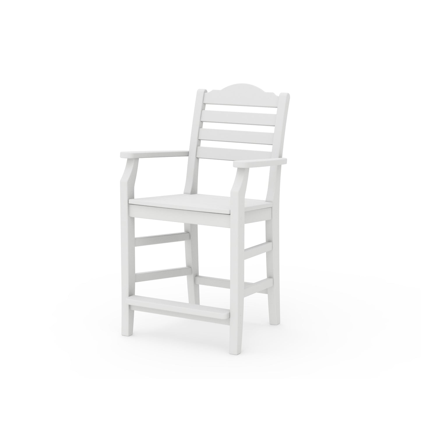 POLYWOOD Savannah Counter Arm Chair — White