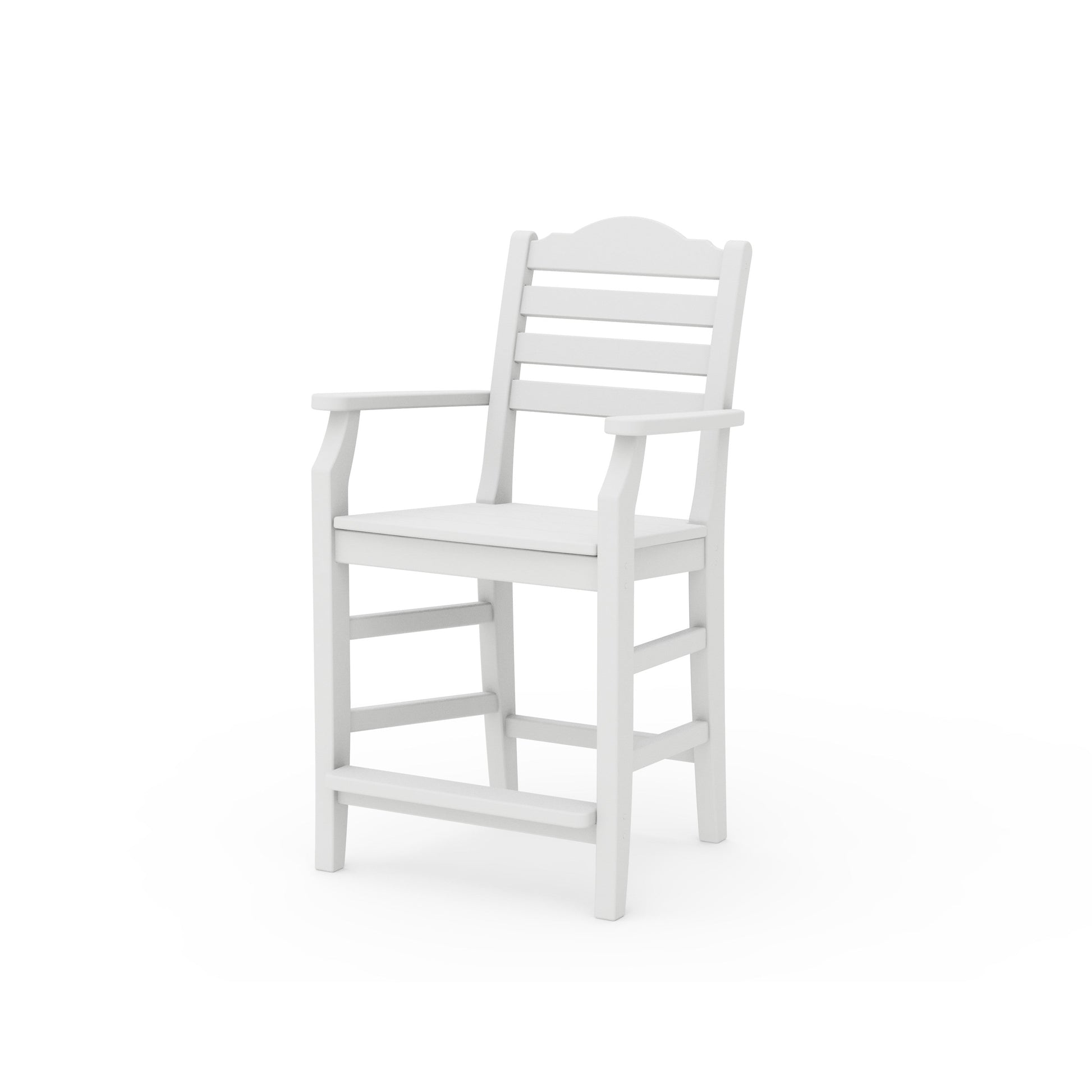 POLYWOOD Savannah Counter Arm Chair — White
