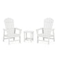 POLYWOOD South Beach Casual Chair 3-Piece Set with 18" South Beach Side Table FREE SHIPPING