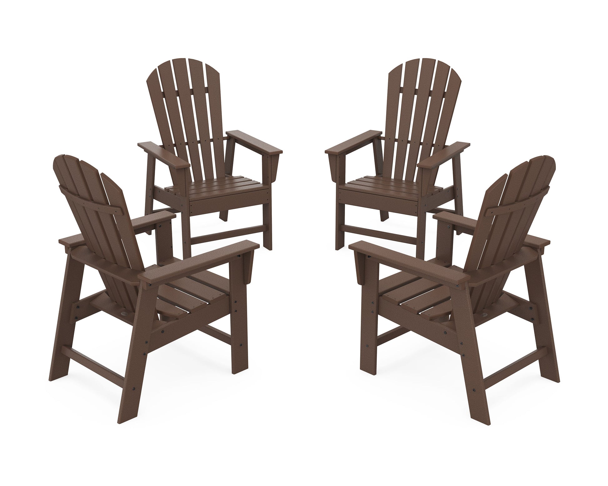 POLYWOOD 4-Piece South Beach Casual Chair Conversation Set — Mahogany