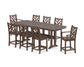 POLYWOOD Chippendale 9-Piece Counter Set with Trestle Legs — Mahogany