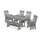 POLYWOOD Acadia 6-Piece Farmhouse Dining Set with Bench — Slate Grey