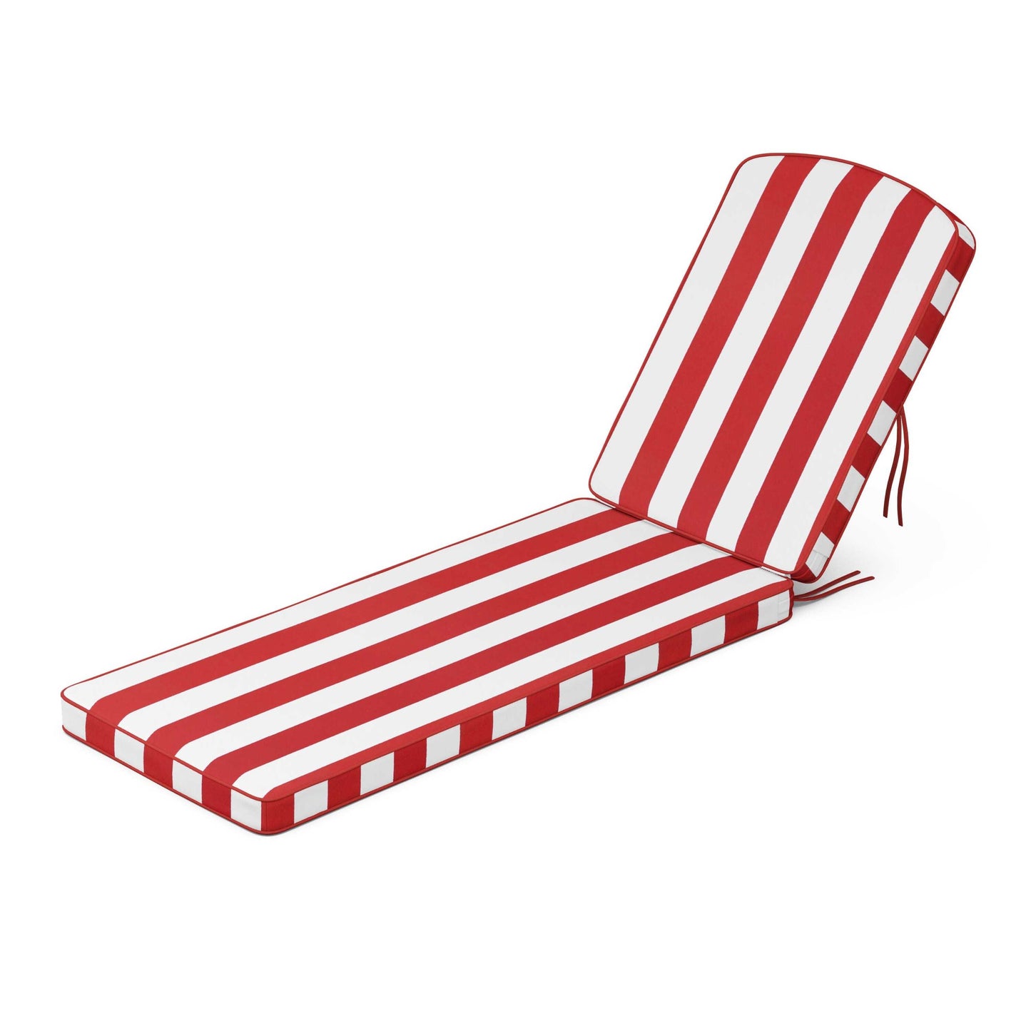 POLYWOOD Chinoiserie Chaise Cushion — Cabana Stripe Crimson