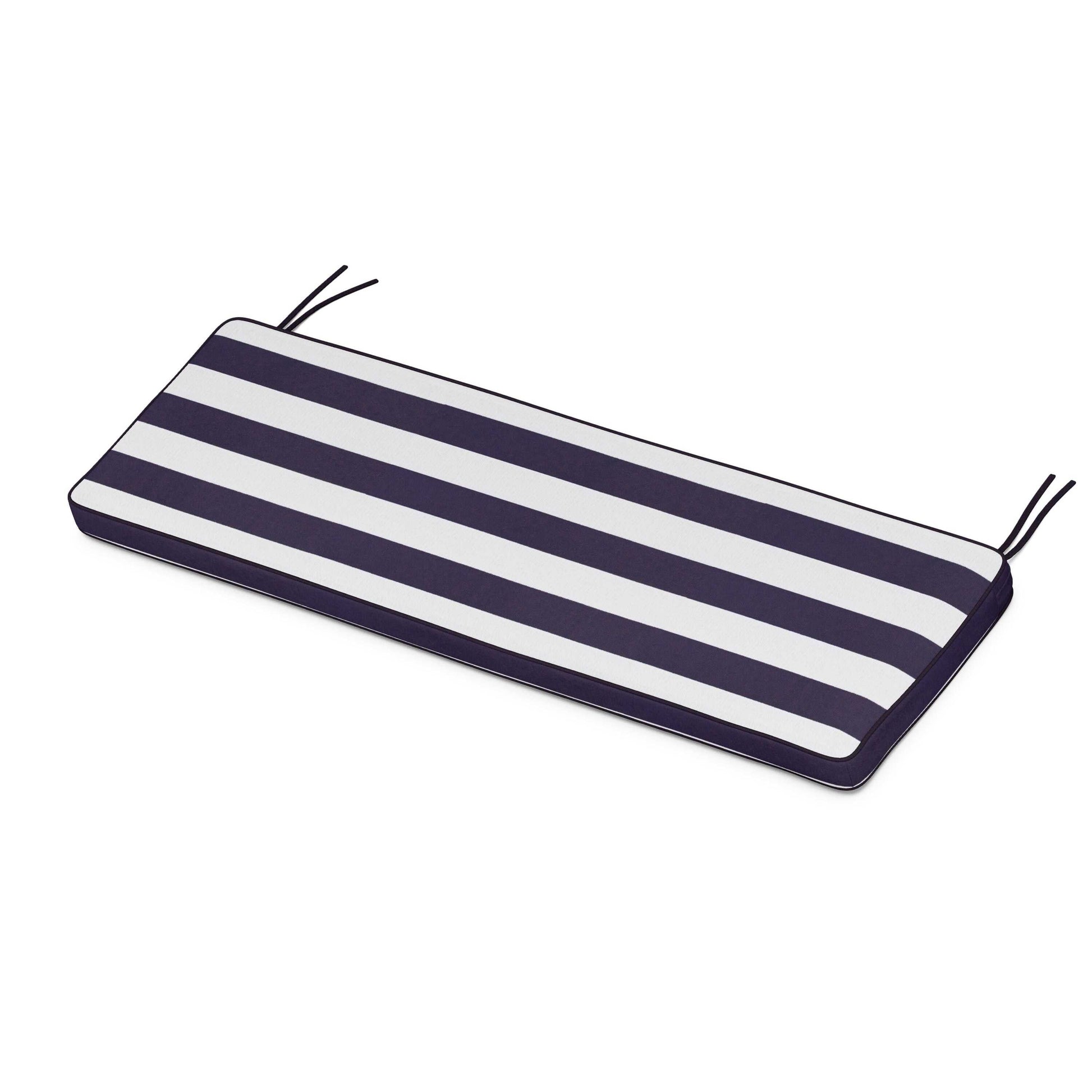 POLYWOOD Chinoiserie Bench Seat Cushion — Cabana Stripe Navy