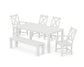 POLYWOOD Braxton 6-Piece Parsons Dining Set with Bench — White