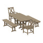 POLYWOOD Braxton 5-Piece Dining Set with Benches — Vintage Sahara