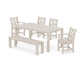POLYWOOD Chippendale 6-Piece Parsons Dining Set with Bench — Sand