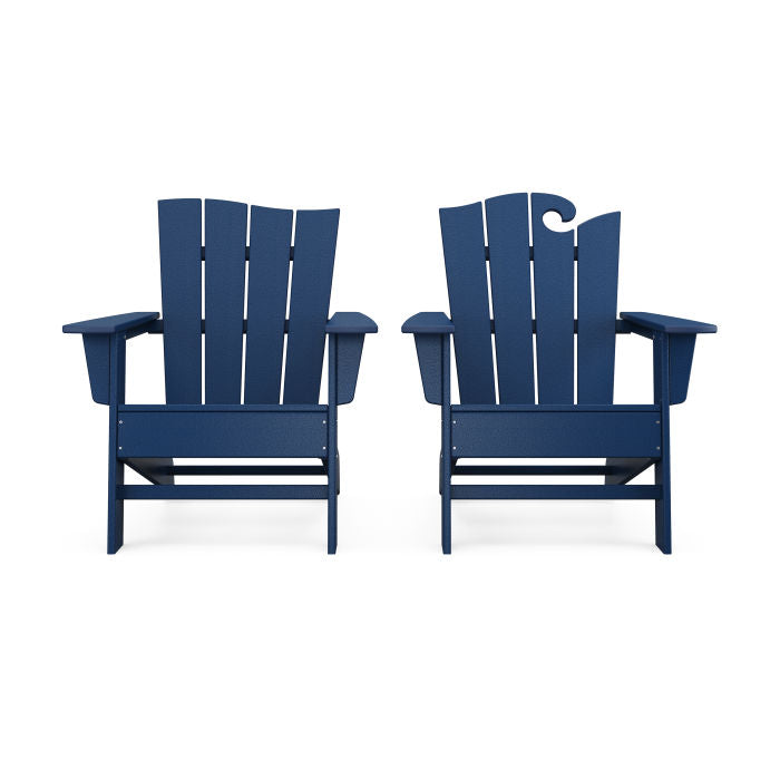 POLYWOOD Wave 2-Piece Adirondack Set with The Wave Chair Left FREE SHIPPING