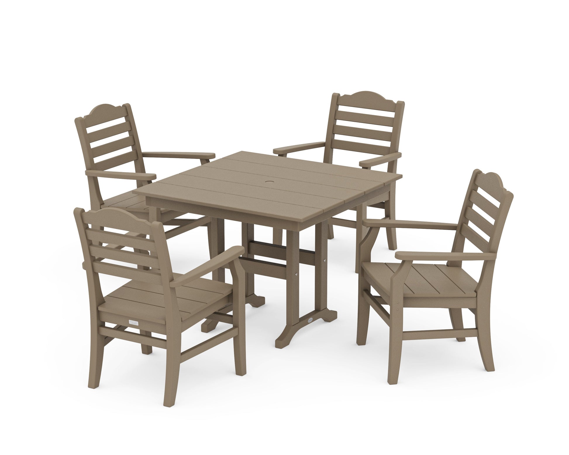 POLYWOOD Savannah 5-Piece Farmhouse Dining Set — Vintage Sahara