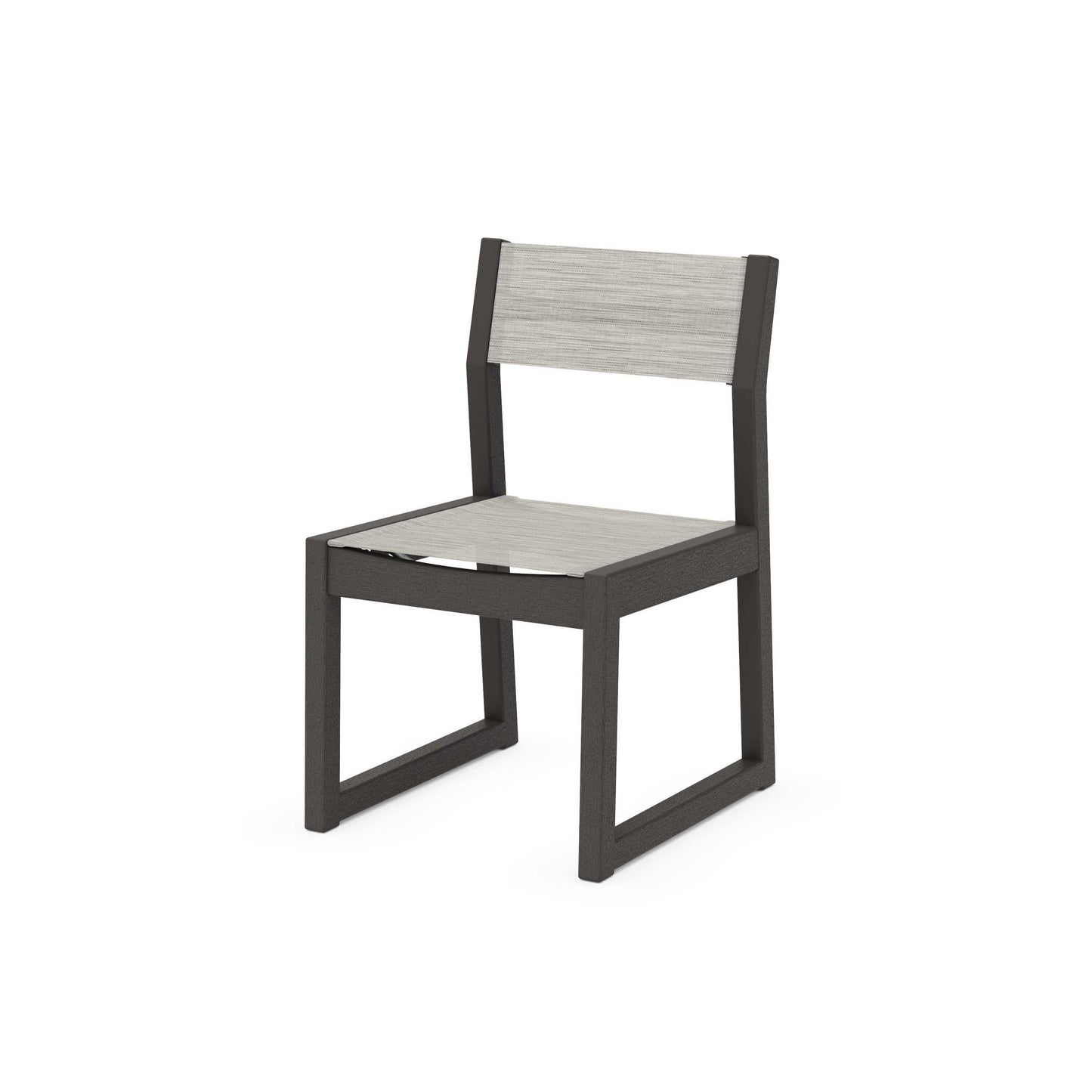 POLYWOOD EDGE Sling Dining Side Chair — Vintage Coffee / Birch Sling