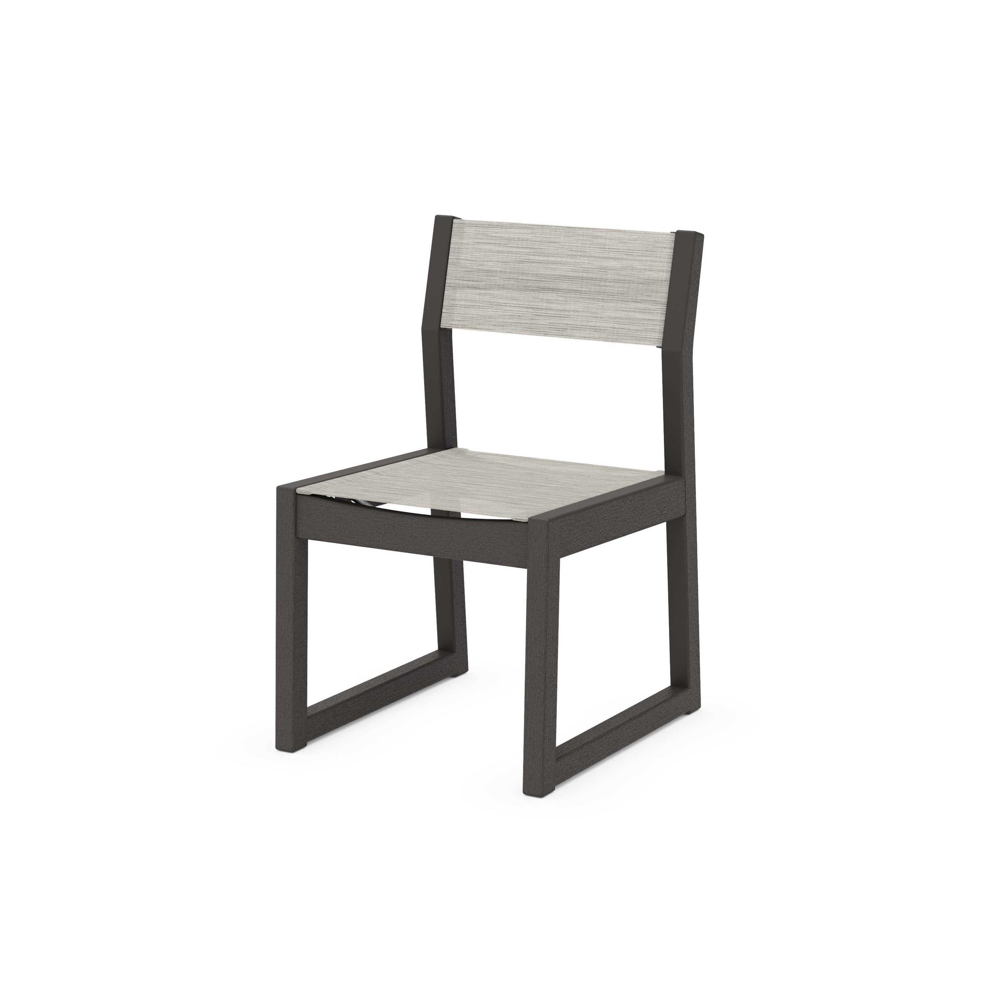 POLYWOOD EDGE Sling Dining Side Chair — Vintage Coffee / Birch Sling