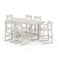 POLYWOOD EDGE Sling 7-Piece Bar Table Set — Sand / White Sling