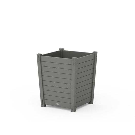 POLYWOOD Nautical Large Tapered Square Short Planter Box — Slate Grey