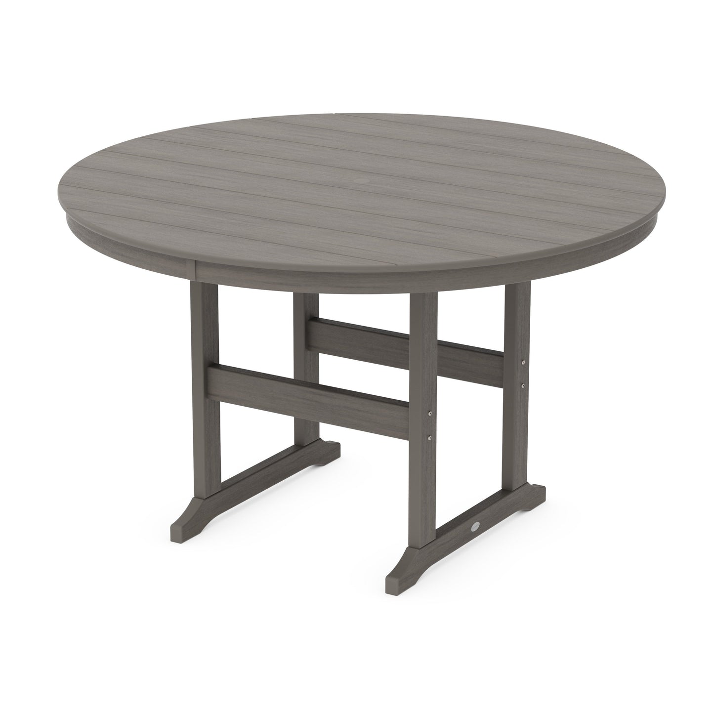 POLYWOOD 60" Round Farmhouse Counter Table — Driftwood