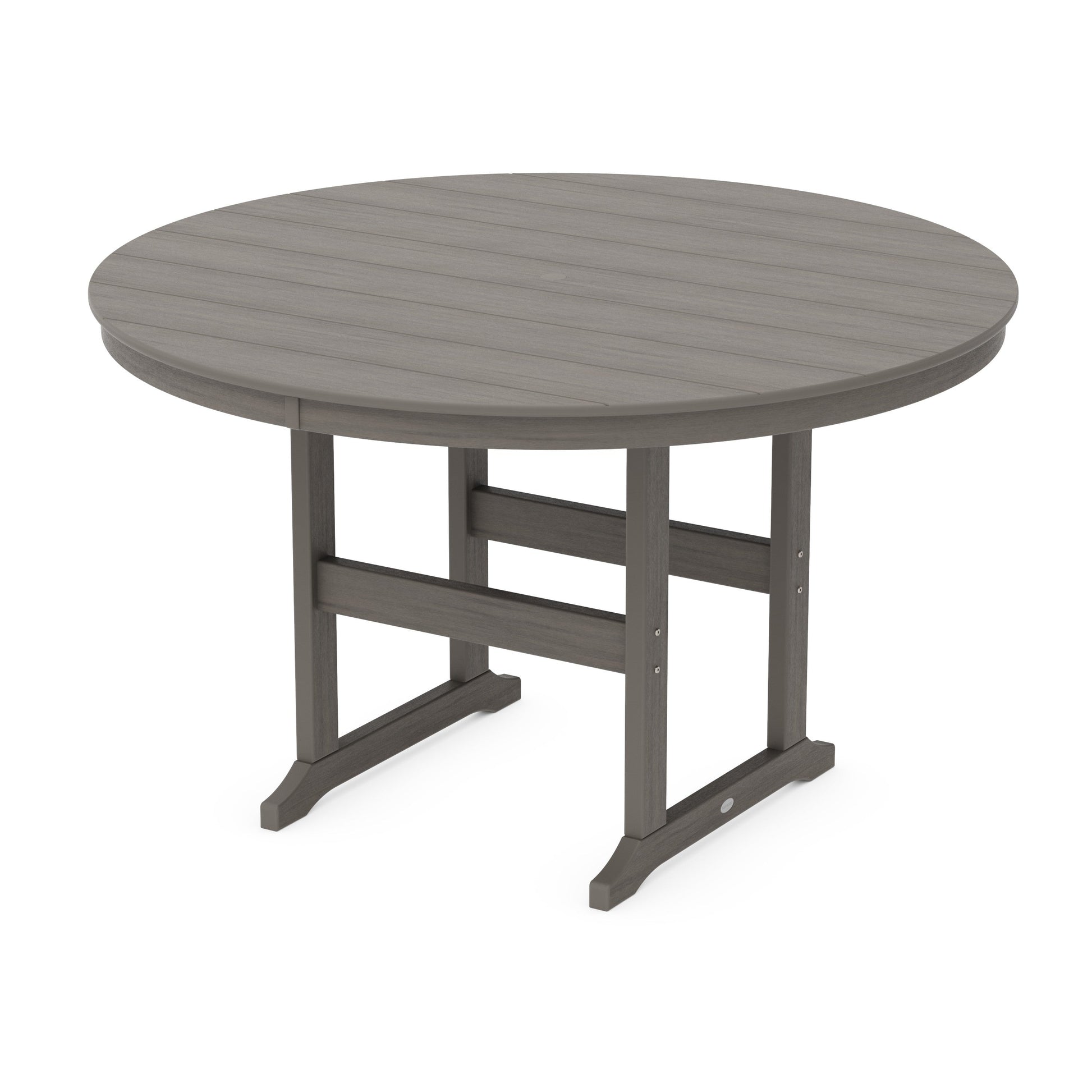 POLYWOOD 60" Round Farmhouse Counter Table — Driftwood