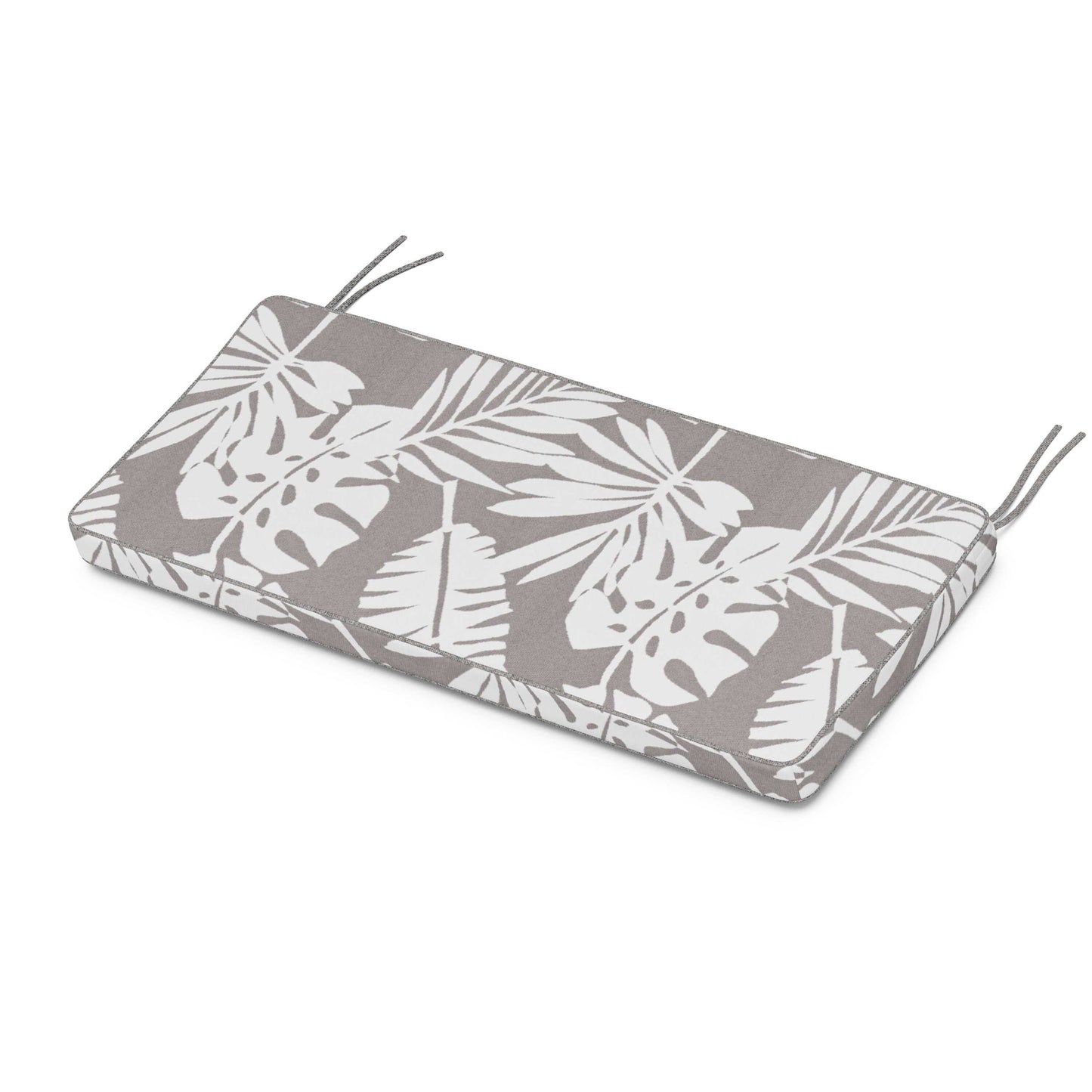 POLYWOOD Chinoiserie Bench Seat Cushion — Leaf Grey Mist