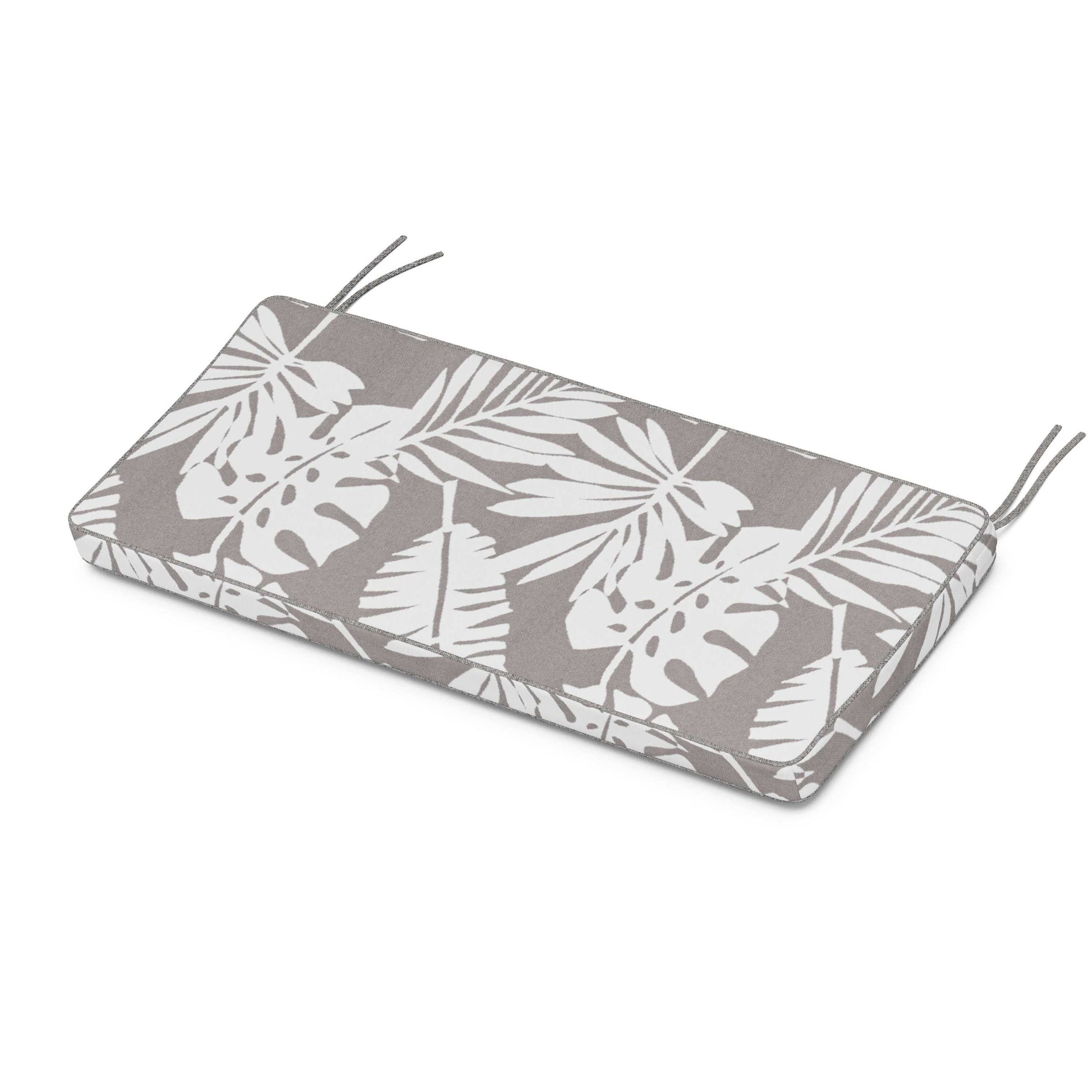 POLYWOOD Chinoiserie Bench Seat Cushion — Leaf Grey Mist