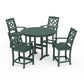 POLYWOOD Chinoiserie 5-Piece Round Farmhouse Counter Set — Green