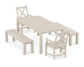 POLYWOOD Braxton 5-Piece Parsons Dining Set with Benches — Sand