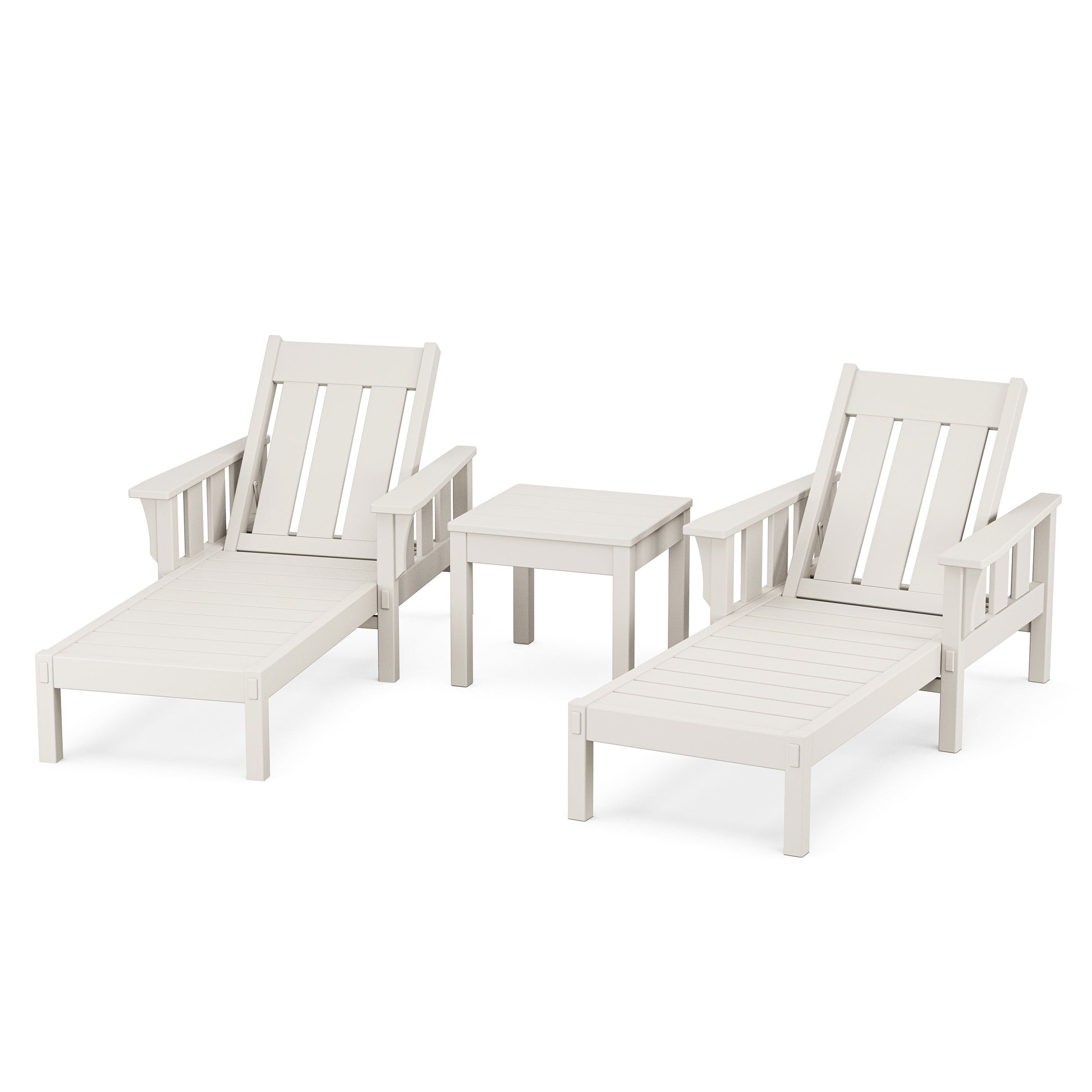 POLYWOOD Acadia 3-Piece Chaise Set — Sand