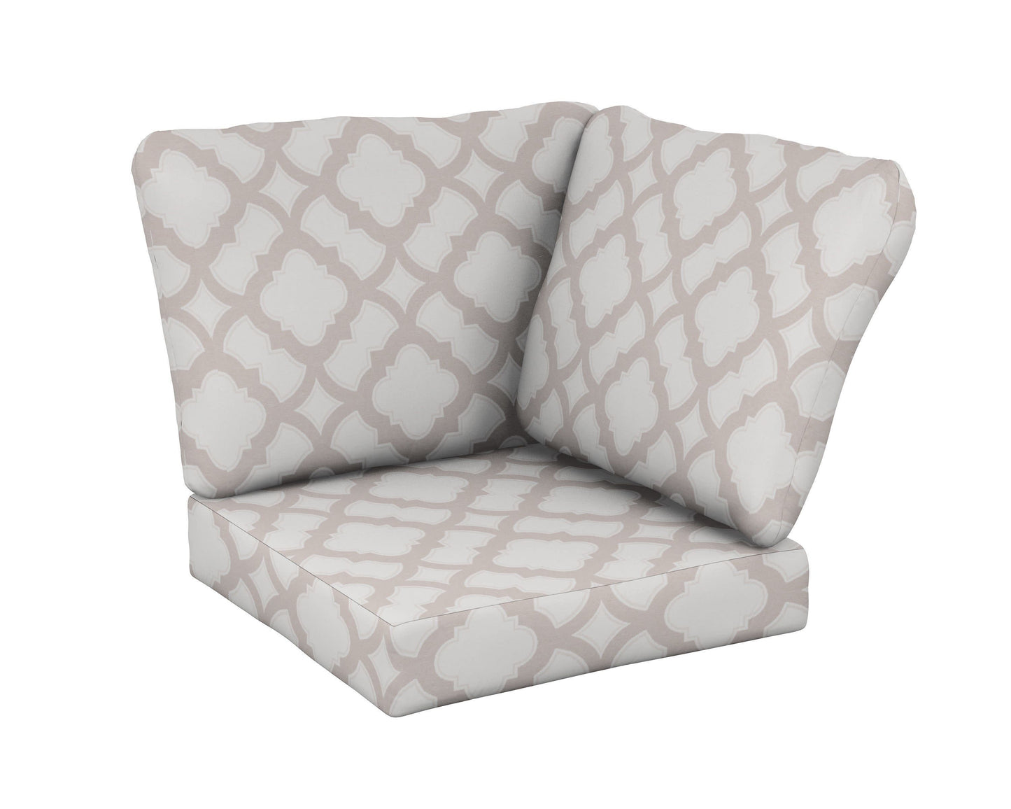 POLYWOOD Baffle Modular Corner Cushion — Trellis Dune Burlap
