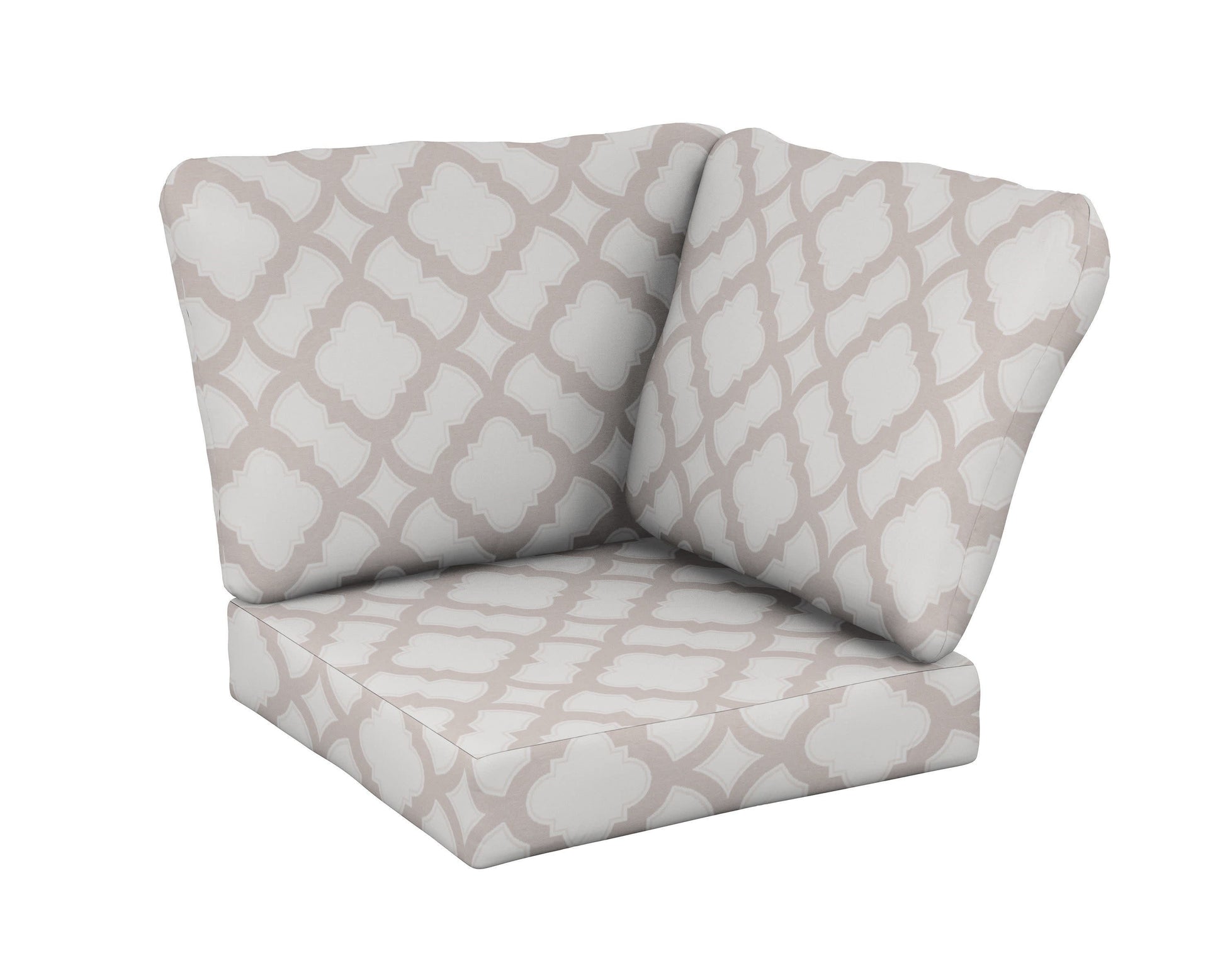 POLYWOOD Baffle Modular Corner Cushion — Trellis Dune Burlap