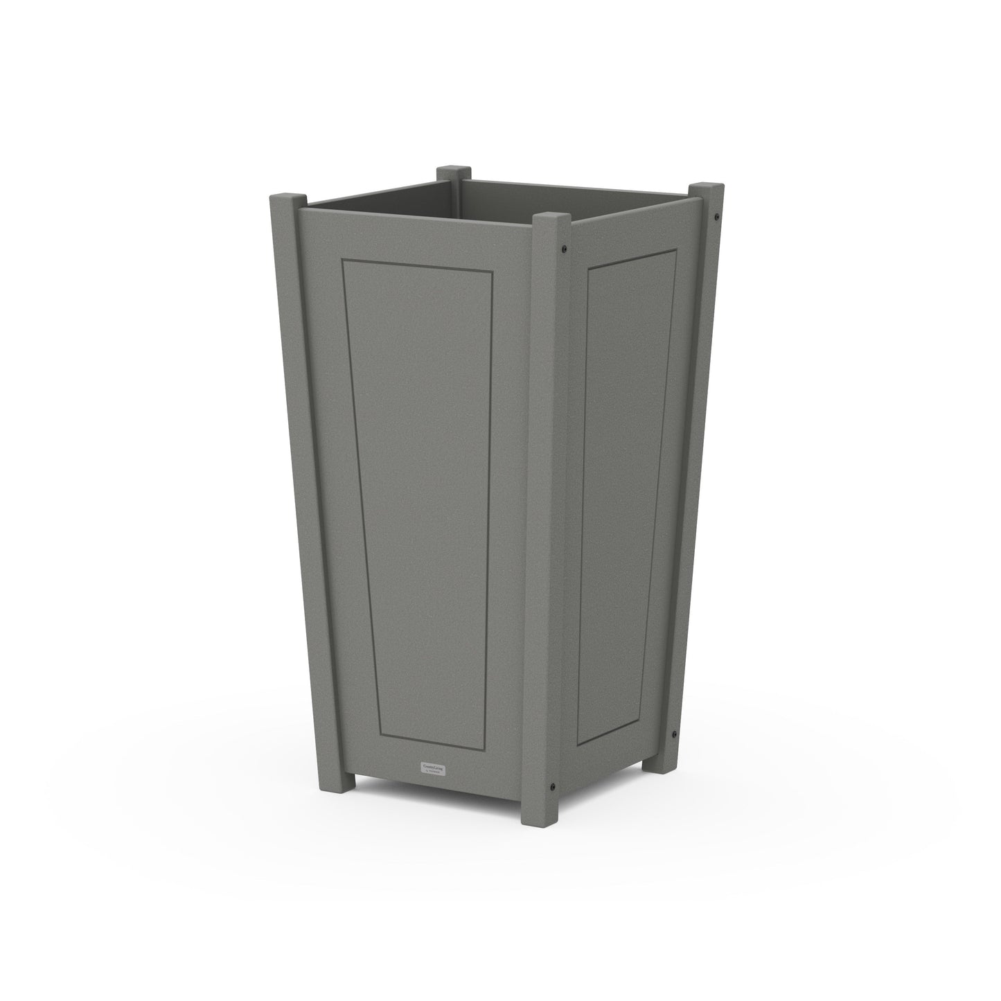 POLYWOOD Country Living Large Tapered Square Tall Planter Box — Slate Grey