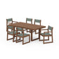 POLYWOOD EDGE Sling 7-Piece Dining Set — Teak / Dupioni Sea Mist Sling