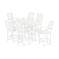 POLYWOOD Chinoiserie Arm Chair 7-Piece Bar Set — White