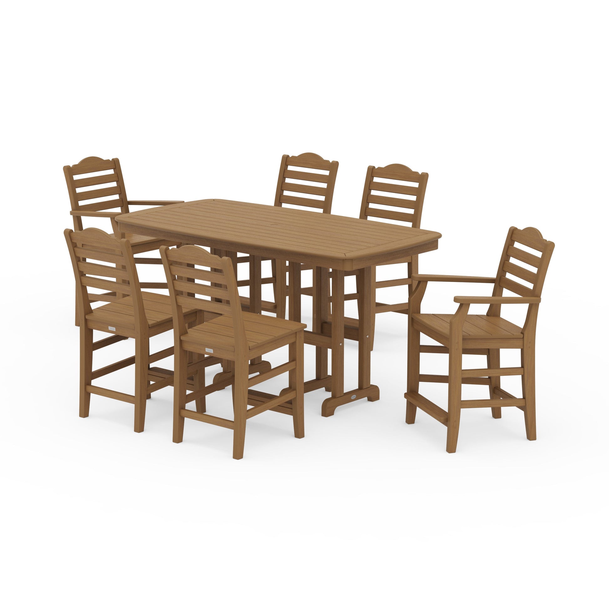POLYWOOD Savannah 7-Piece Counter Set — Natural