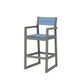 POLYWOOD EDGE Sling Bar Arm Chair — Slate Grey / Poolside Sling