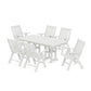 POLYWOOD Vineyard Folding Chair 7-Piece Dining Set — Vintage White