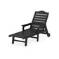 POLYWOOD Savannah Chaise with Arms and Wheels — Black