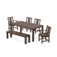 POLYWOOD Prairie 6-Piece Parsons Dining Set with Bench — Mahogany