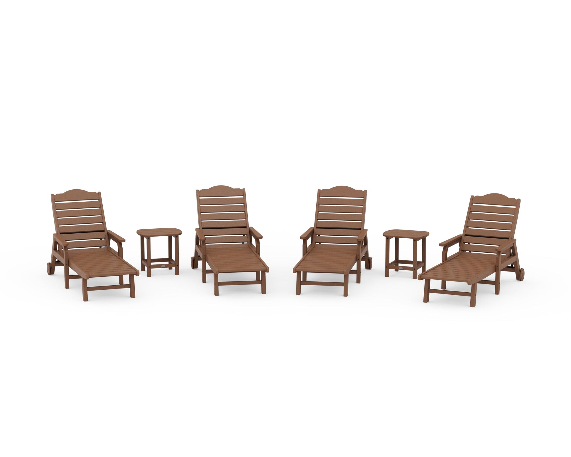 POLYWOOD 6-Piece Savannah Chaise Lounge Set — Teak