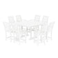 POLYWOOD Chinoiserie 9-Piece Square Counter Set with Trestle Legs — White