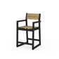 POLYWOOD EDGE Sling Counter Arm Chair — Black / Burlap Sling