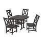 POLYWOOD Braxton Side Chair 5-Piece Dining Set — Vintage Coffee