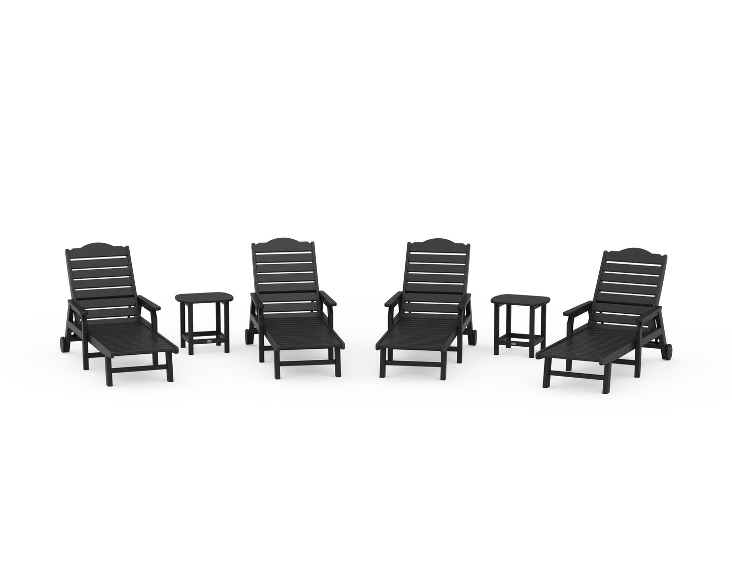 POLYWOOD 6-Piece Savannah Chaise Lounge Set — Black