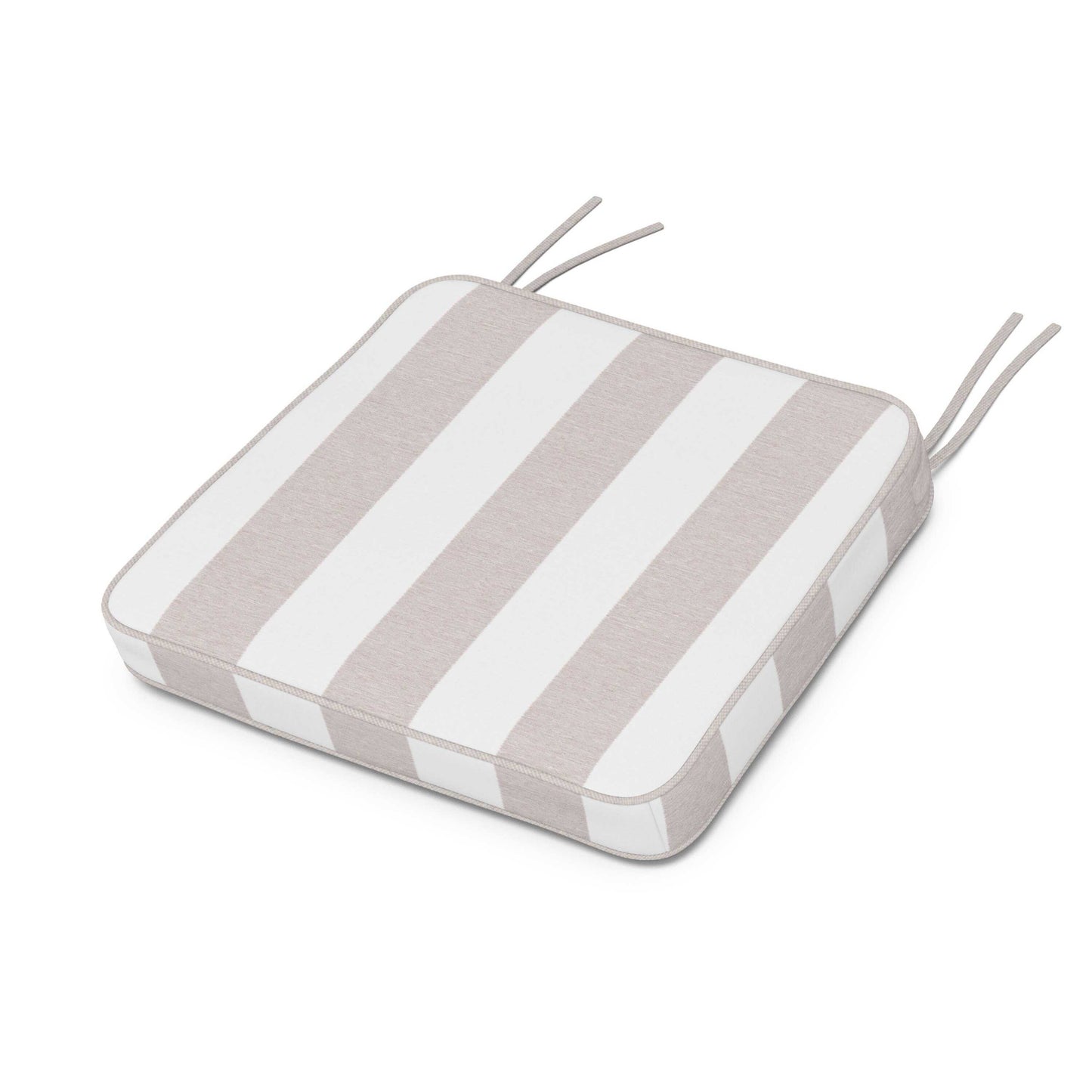 POLYWOOD Chinoiserie Arm Chair Seat Cushion — Cabana Stripe Dune Burlap