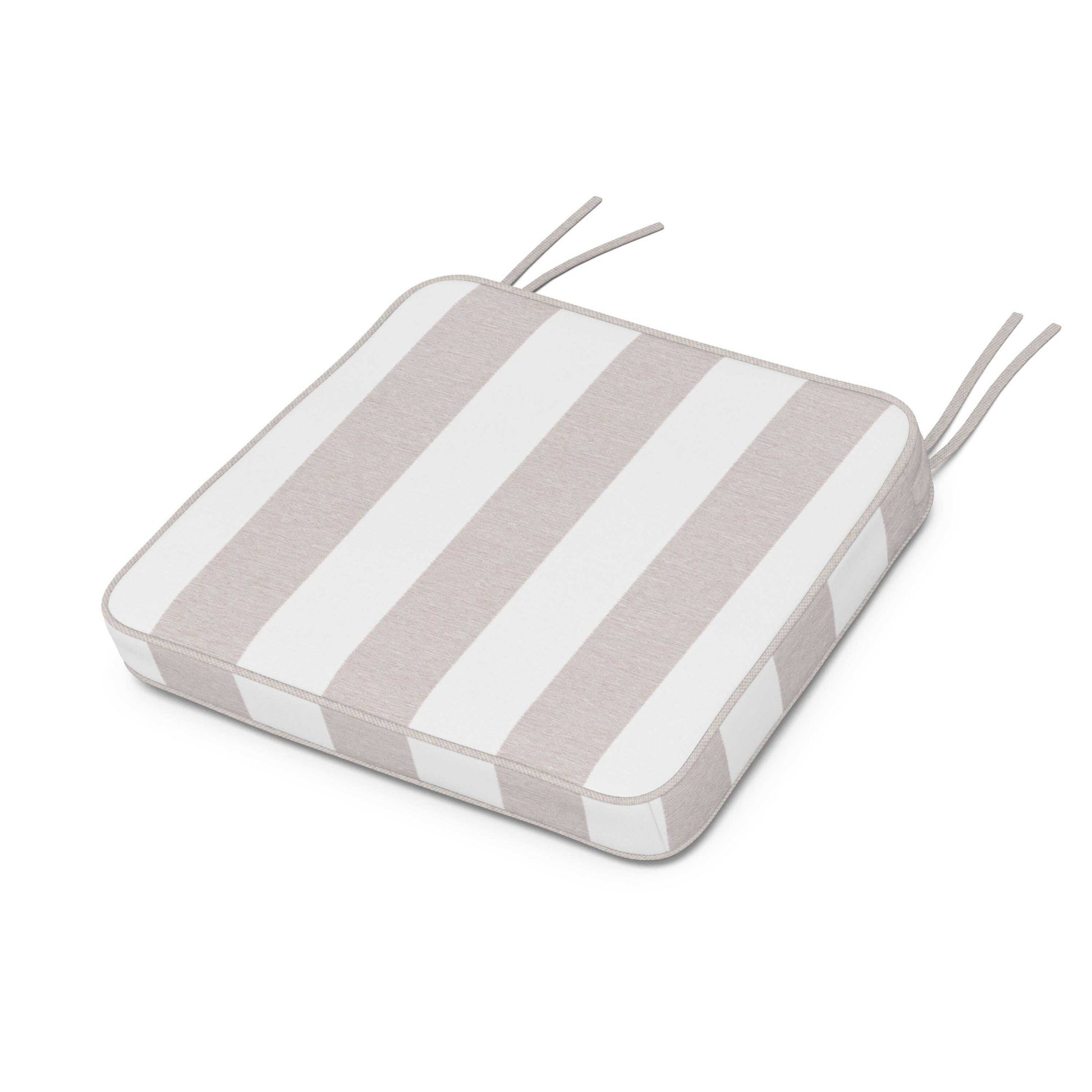 POLYWOOD Chinoiserie Arm Chair Seat Cushion — Cabana Stripe Dune Burlap