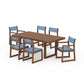 POLYWOOD EDGE Sling 7-Piece Dining Set — Teak / Poolside Sling