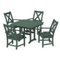 POLYWOOD Braxton 5-Piece Dining Set with Trestle Legs — Green