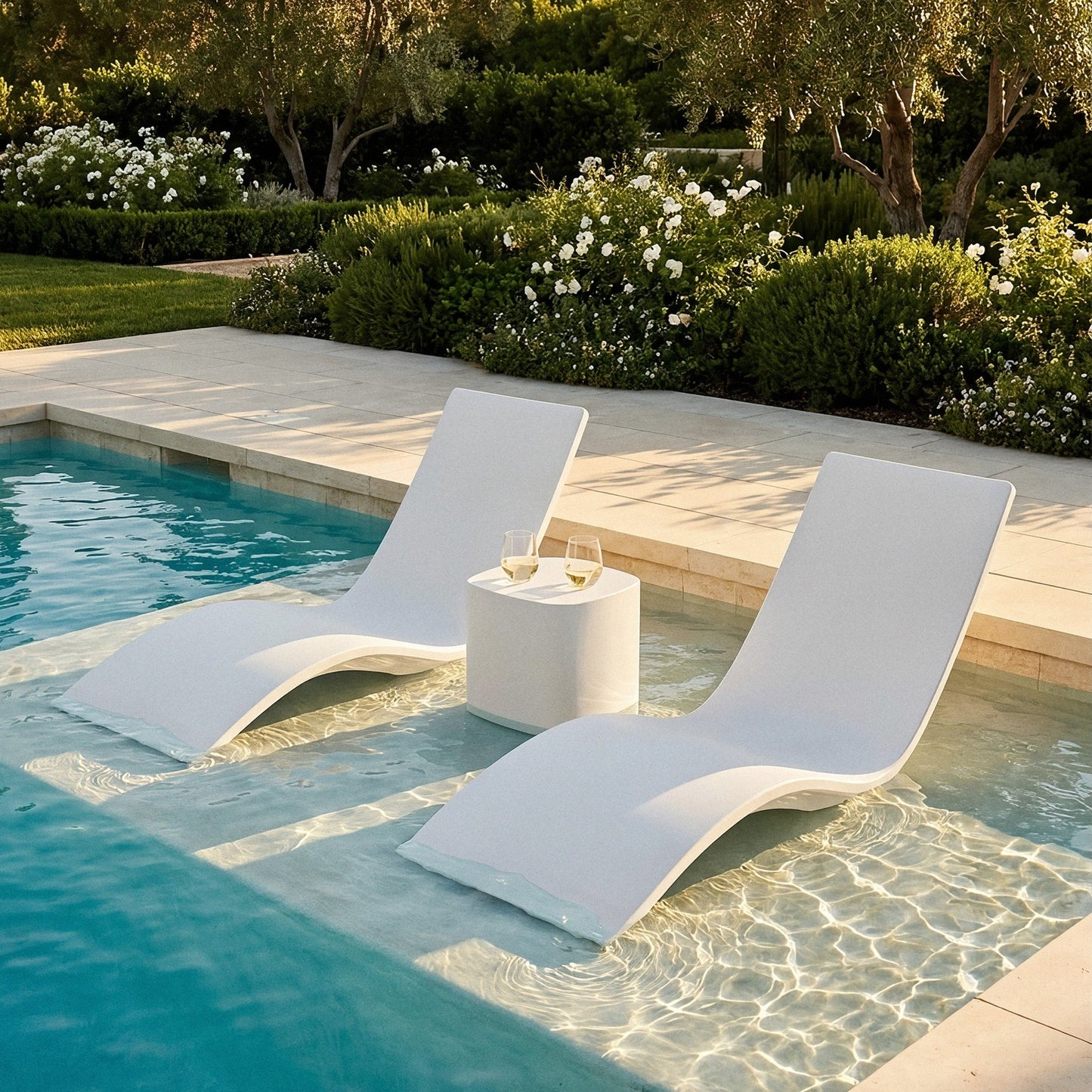 POLYWOOD Laguna 3-Piece In-Pool Chaise Lounge Set