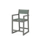 POLYWOOD EDGE Sling Counter Arm Chair — Slate Grey / Dupioni Sea Mist Sling