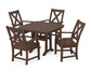 POLYWOOD Braxton 5-Piece Dining Set with Trestle Legs — Mahogany