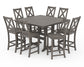 POLYWOOD Braxton 9-Piece Farmhouse Trestle Bar Set — Driftwood