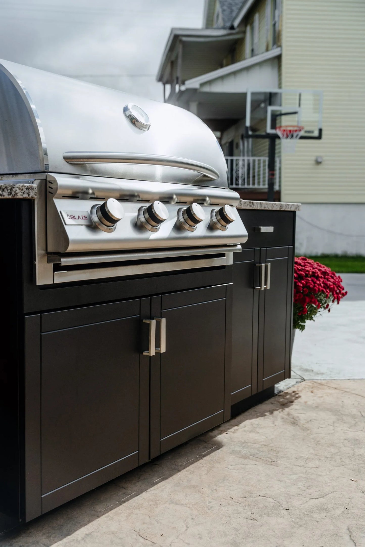 OPEN AIR OUTDOOR KITCHENS - STRAIGHT RUN (2 PREP AREAS WITH DRAWERS)